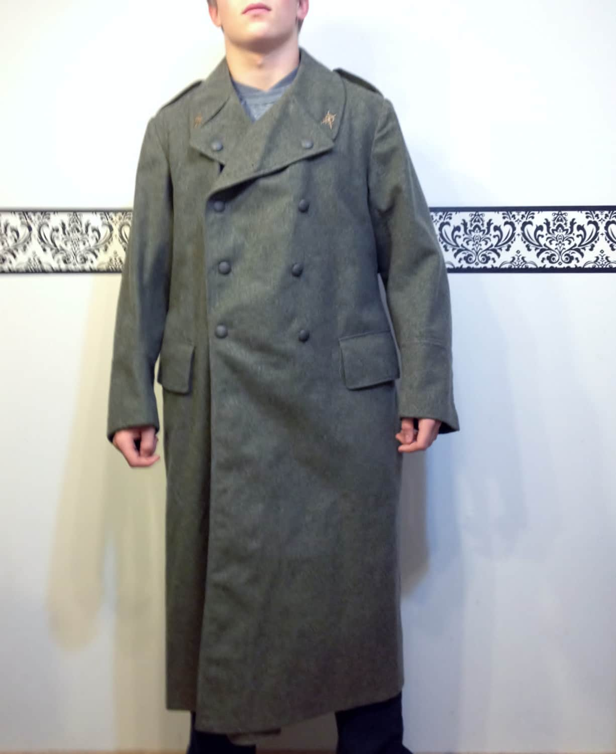 1940's WWII Swedish Military Full Length Wool Coat Size | Etsy