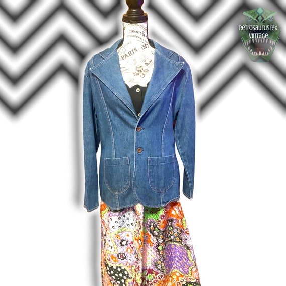 Vintage Iconic 1960’s Funky Mod Maverick  Denim J… - image 2