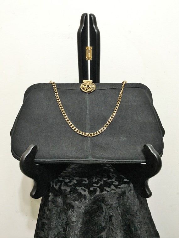 1950's Black Purse by Garay, Vintage 1950's Black 