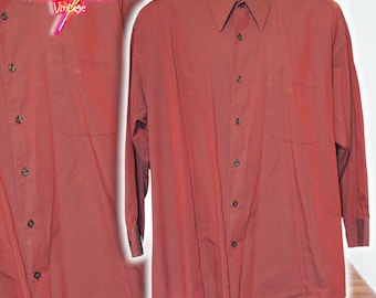 Vintage Croft & Barrow Sirencore Vamp Iridescent Oxblood Red Button Up Shirt, XL