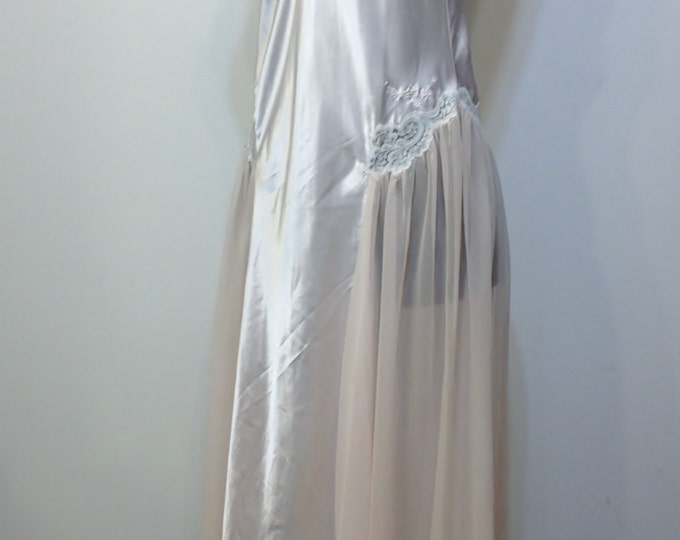 Pale Pink Princess Nightgown, Vintage 1980's Long Lingerie, Ballerina ...