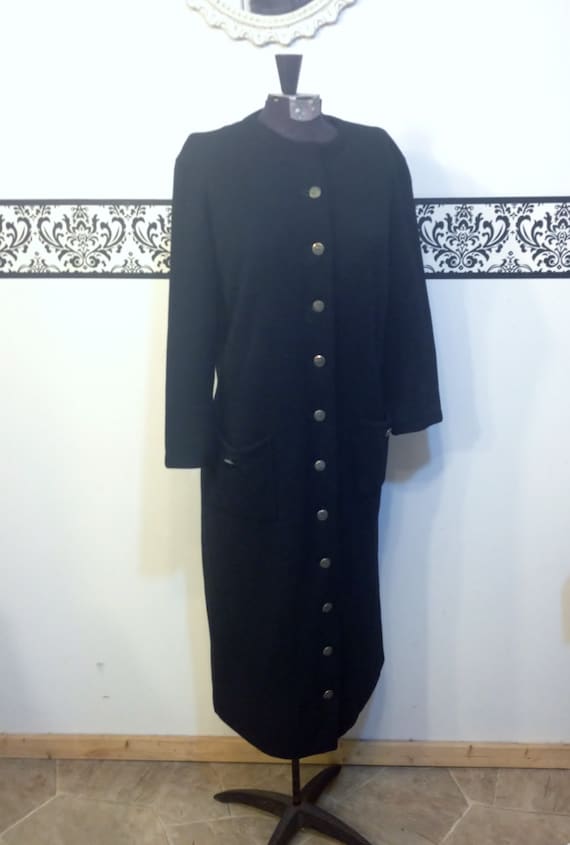 1960's Jet Black Kimberly Pure Wool Knit Long Slee