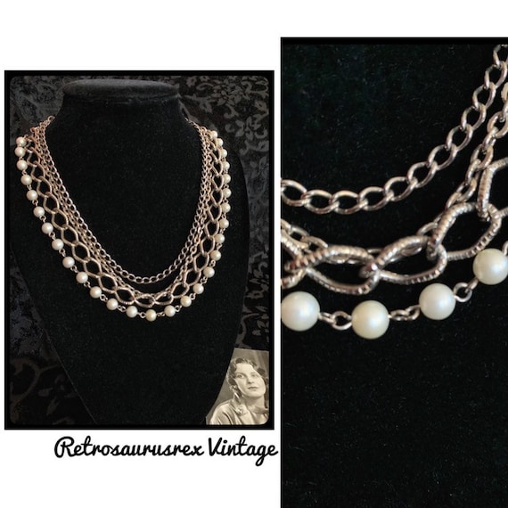 1960's Vintage Silver Plated & Pearl Old Hollywoo… - image 1