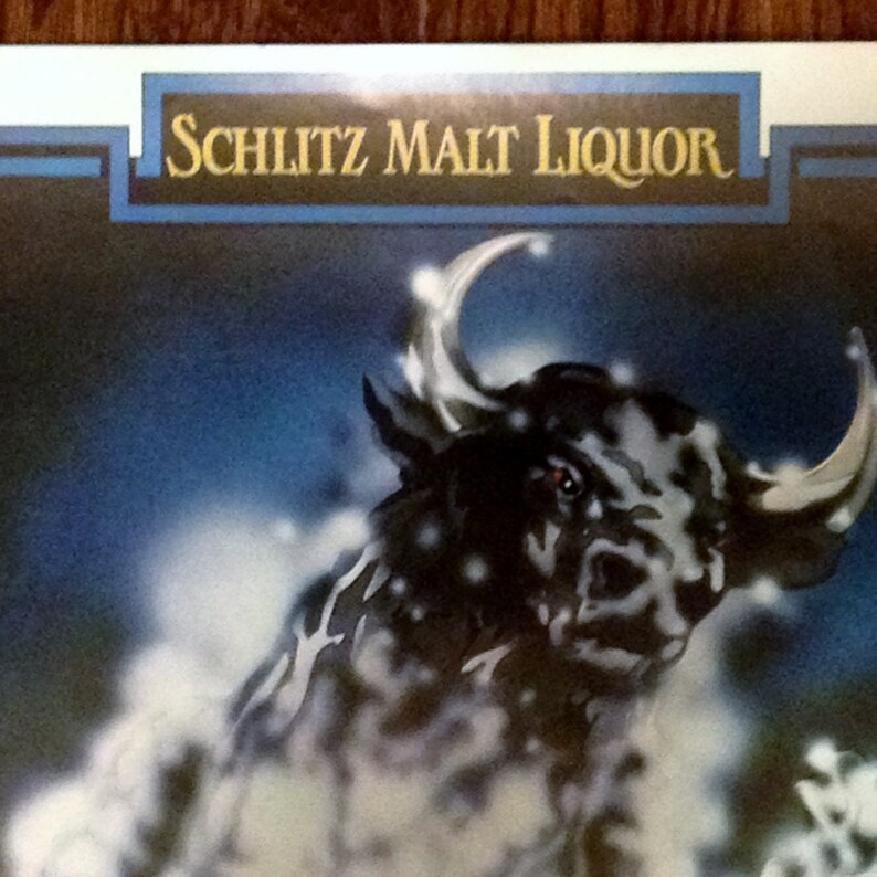 1981 Schlitz Malt Liquor Mt. Bull Poster Man Etsy