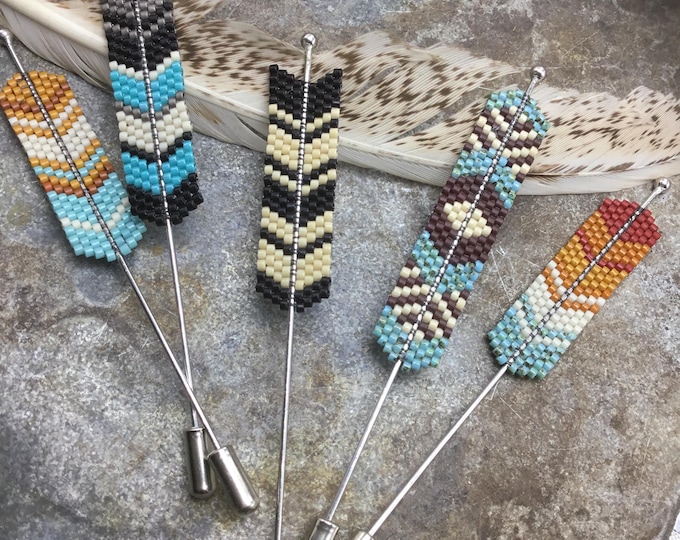 Beaded hat pins you choose your colors 1 Thru 5. Listing is for one hat pin only. Each sold separately