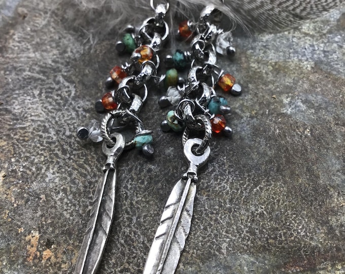 Featured listing image: Greater love feather earrings by Weathered Soul jewelry