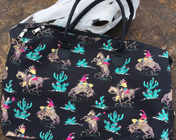 Cowboy up bronco weekender bag, western bag,western style,western fashion,cowgirl style