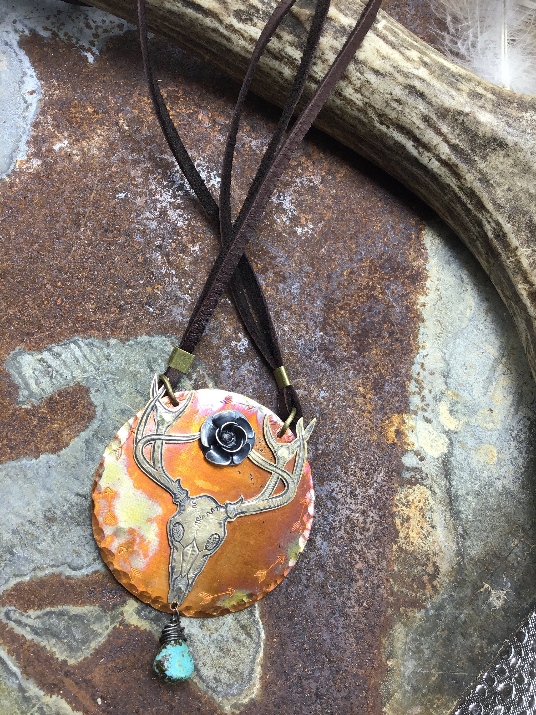 That is one bad buck repurposed necklace by Weathered Soul jewelry ...