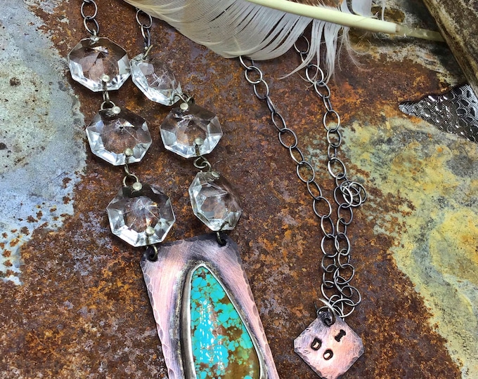 Anybody up for a vintage western wedding, real large turquoise MADE To ORDER,all stones vary but are stunningly unique turquoise,crystals