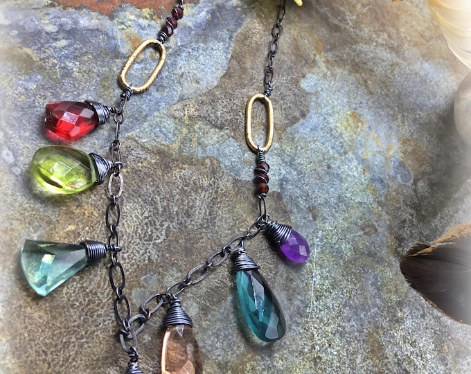 Featured listing image: Beautiful bright rainbow of colors necklace  Weathered Soul Jewelry artisan crafted inspired by the creator seeing Gods beauty in creation