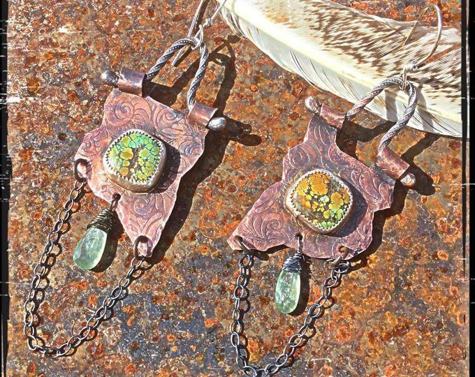 Made to Order all turquoise varies rustic boho style rustic earrings by Weathered Soul artisan jewelry. You pick stones from my collection