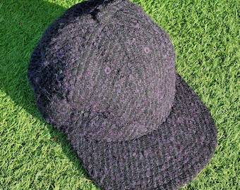 Harris tweed purple 6 panel baseball hat