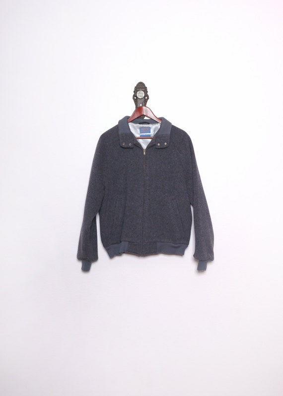 Pendleton Grey Virgin Wool Jacket \\ Rockabilly Wo