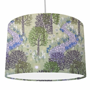 Woodland Scene Lampshade Green Home Decor, Bluebell Woods Lamp Shade Table Lamp Green, Nature Inspired Gifts Home, Living Room Lamp Shade