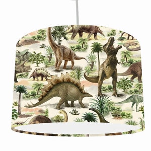 Dinosaur Lampshade Childrens Room Decor, Dinosaur Kids Bedroom Lighting, Drum Lampshade Ceiling Light Shade, Toddler Dinosaur Room Decor Boy