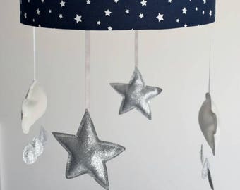 Navy Star Lampshade Star Nursery Decor Lamp Navy Lampshade Etsy