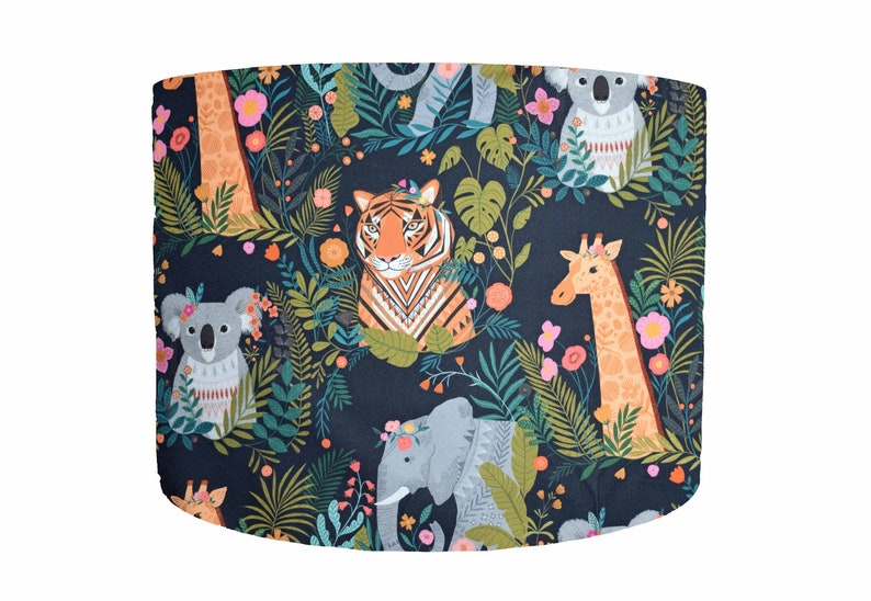 Blue Safari Nursery Lampshade Bedside Lamp Jungle Light Shade Etsy