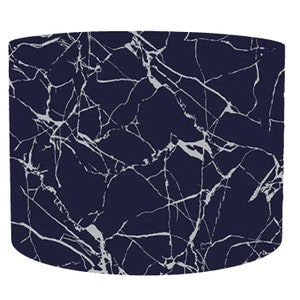 Navy And Silver Lampshade Blue Geode Lamp Shade, Silver And Blue Decor Light Shade, Living Room Lighting Ceiling, Option To Add Diffuser