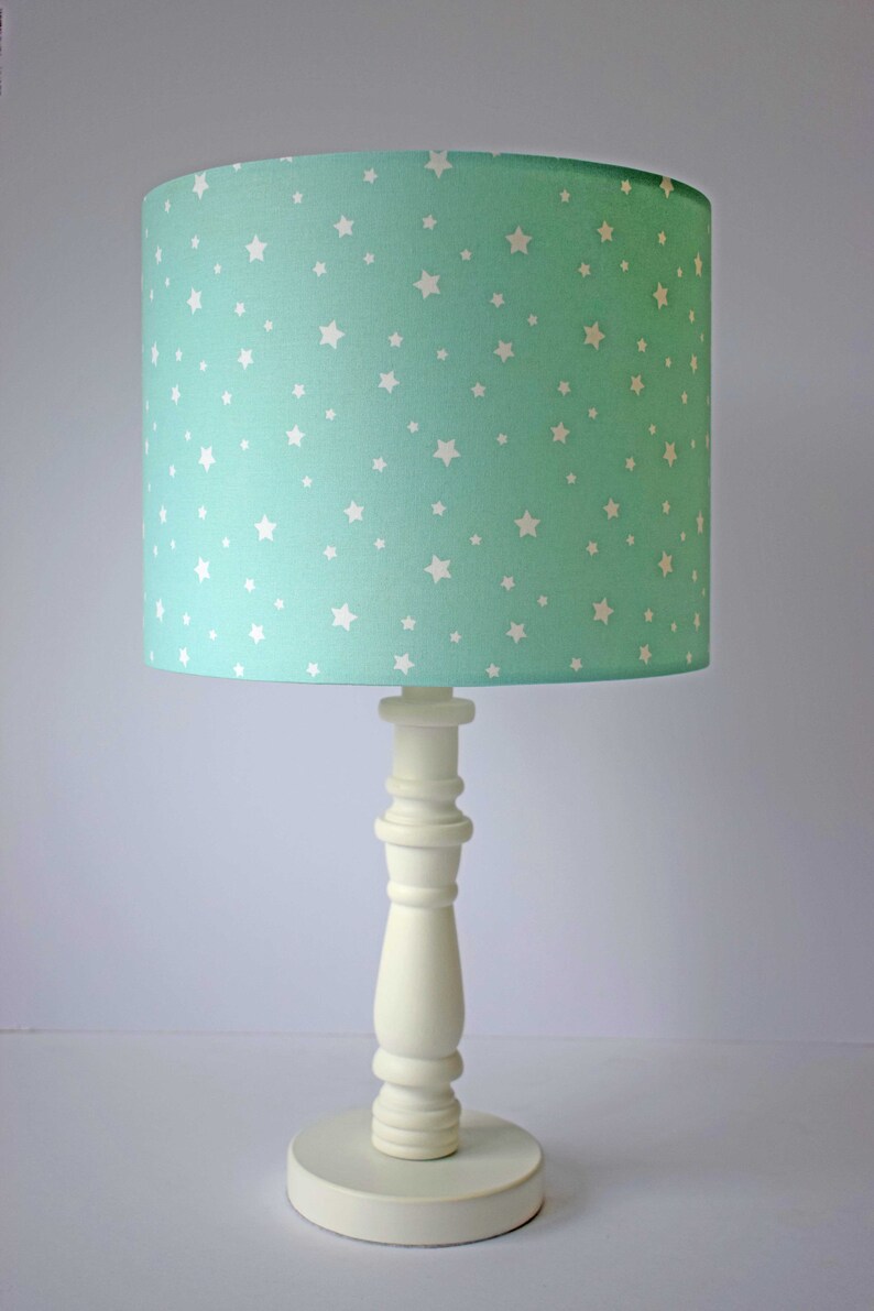 Mint Lampshade Stars Star Lampshade for Baby Room Nursery Etsy UK