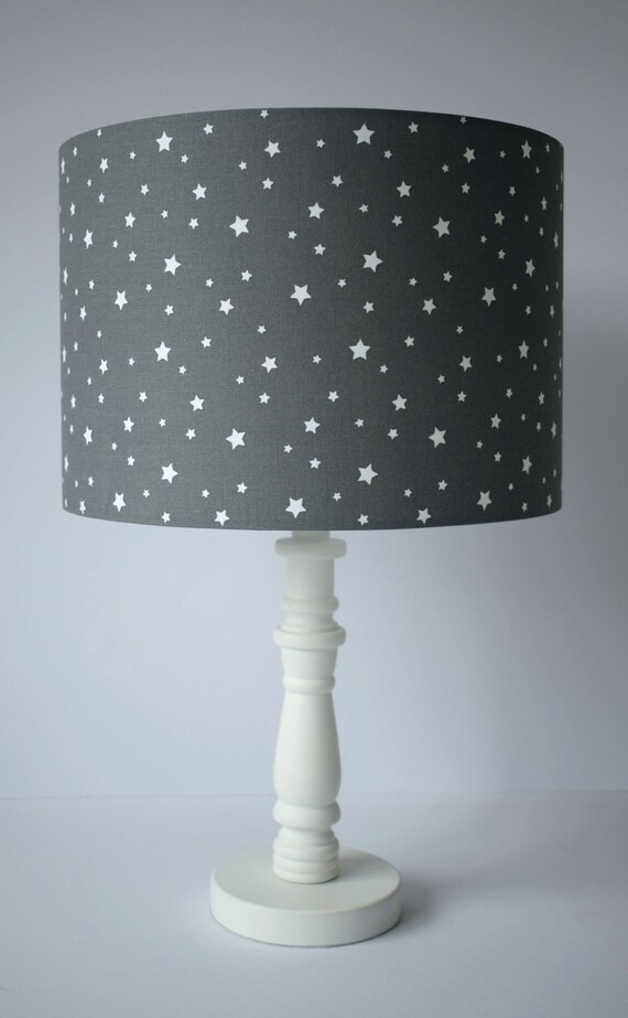 Grey Nursery Lampshade Ceiling Light Grey Star Lamp Shade Star Nursery Decor Neutral Charcoal Lamp Shade Star Bedroom Accessory