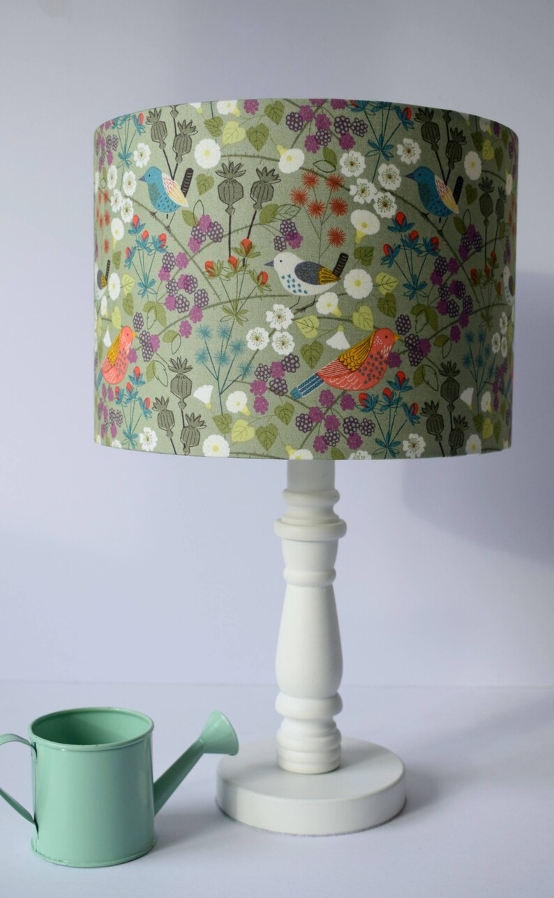Hedgerow Lampshade Bird Lampshade Sage Green Lamp Shades ...