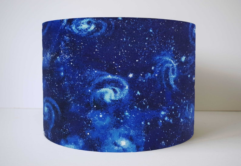 Blue Galaxy Lampshade Space Galaxy Nursery Outer Space Themed Nursery Light Shades Boys Bedroom Ideas Blue Lampshades Table Lamps