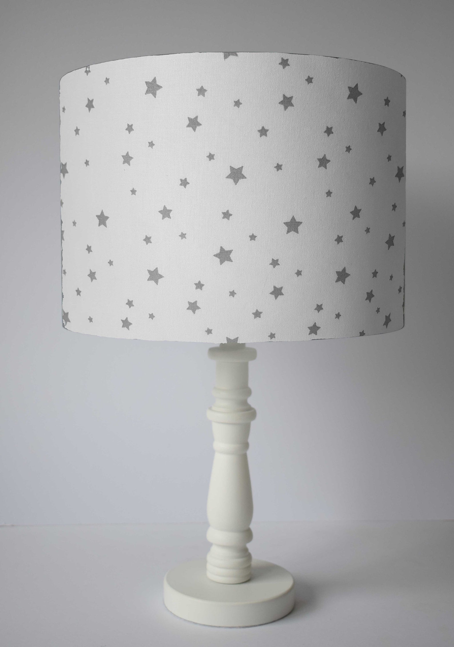 White And Grey Star Lampshade Star Light Nursery Decor Etsy