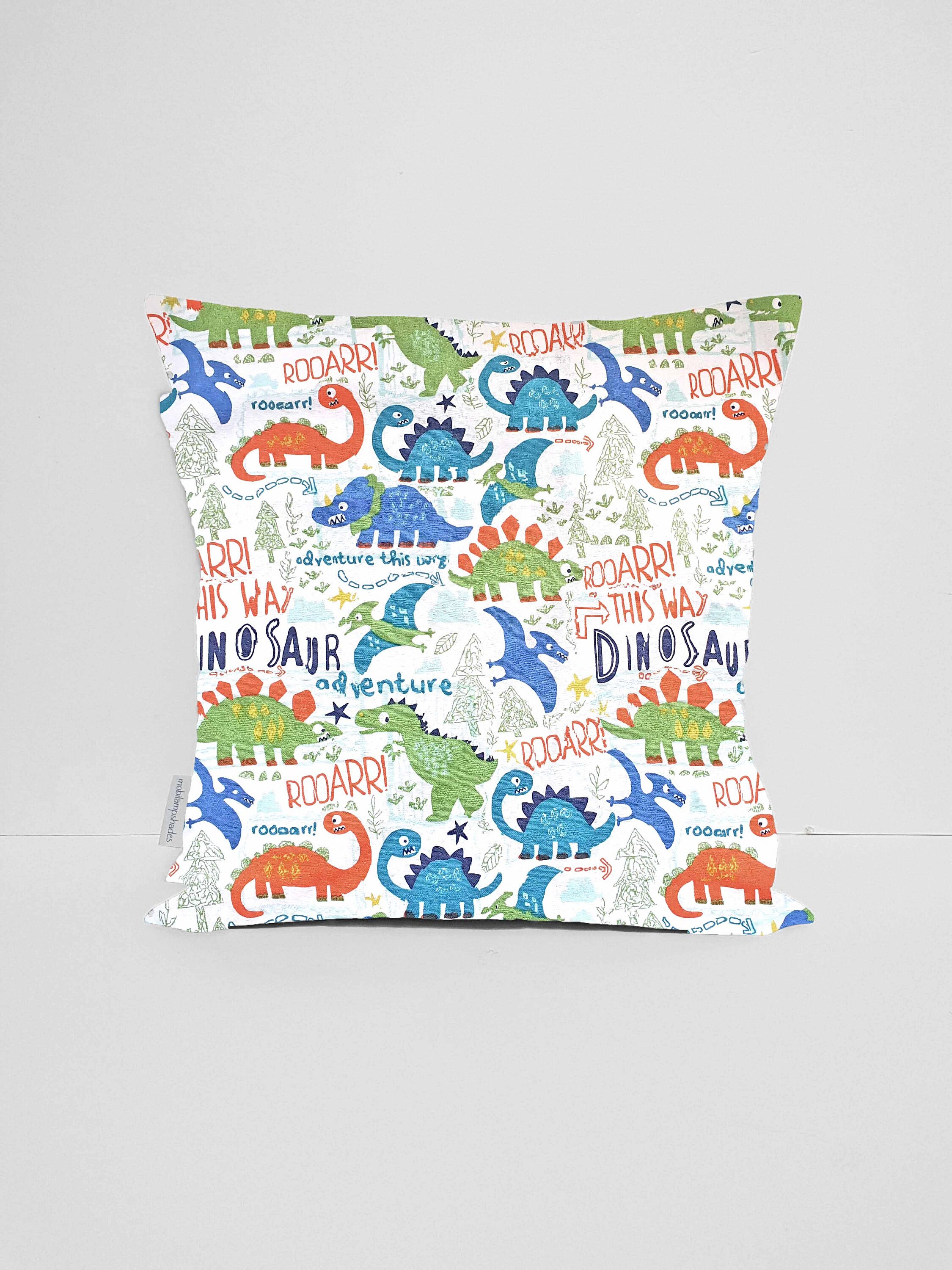 Dinosaur Cushion Cover Blue Nursery Decor Pillow Dinosaur Etsy