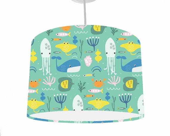 Under the Sea Nursery Lampshade Neutral Sea Themed Lamp Shade for