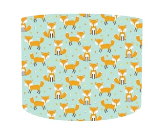 Fox Lampshade Table Lamp, Fox Nursery Decor Woodland, Woodland Animal Fabric Light Shade, Woodland Nursery Lampshade Fox, Ceiling Pendant