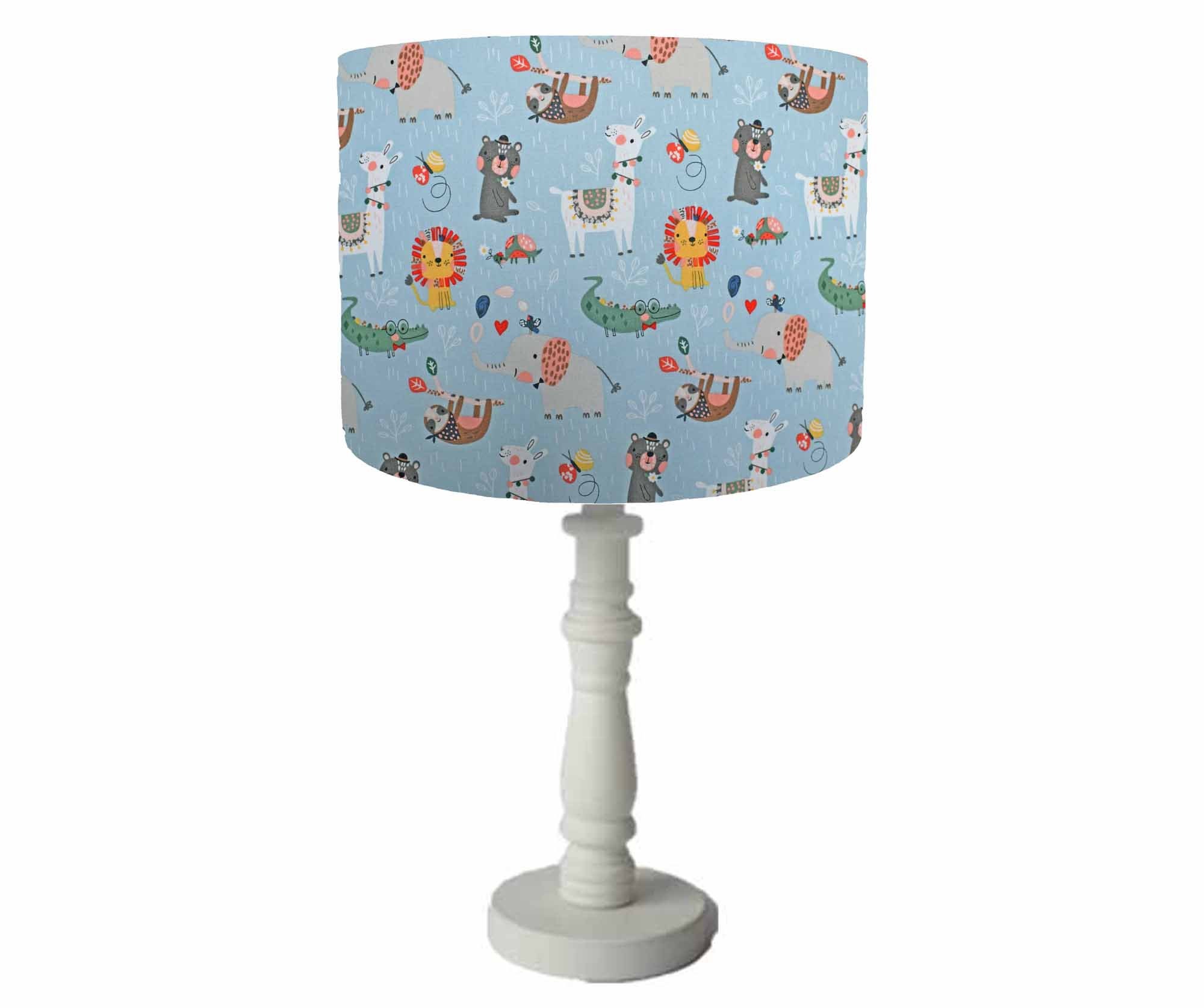 Safari Animal Nursery Lampshade Table Lamp Kids Room Decor Etsy