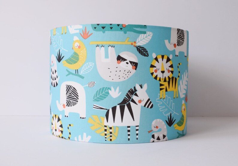 Jungle Lampshade Rainforest Decor For Baby Room Blue Nursery Ceiling Animals Lights Sloth Boys