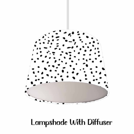 Monochrome Lampshade Black and White Spotty Black and White Dots