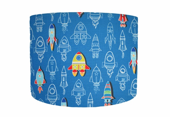 Space Rocket Lampshade Space Themed Nursery Decor Spaceship
