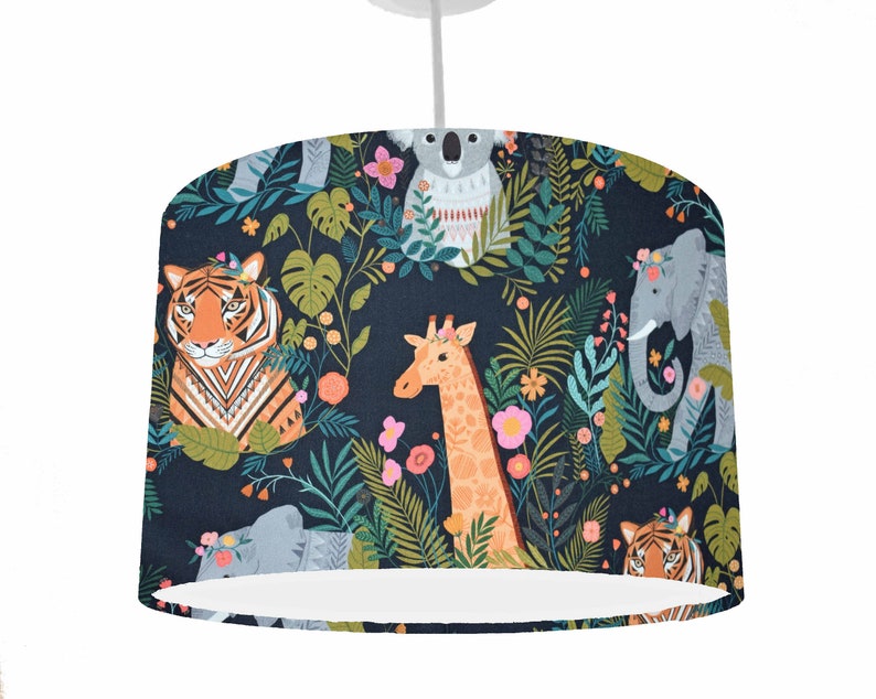 Blue Safari Nursery Lampshade Bedside Lamp Jungle Light Shade Etsy
