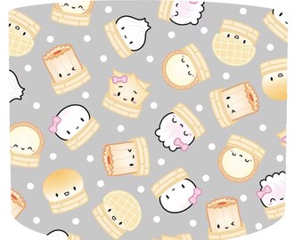 Pantalla de lámpara con diseño de dumplings y baos, pantalla de lámpara de techo con estampado kawaii de dim sum, para amantes de la comida asiática, decoración adorable para el hogar de niñas, Happy Little Won Ton