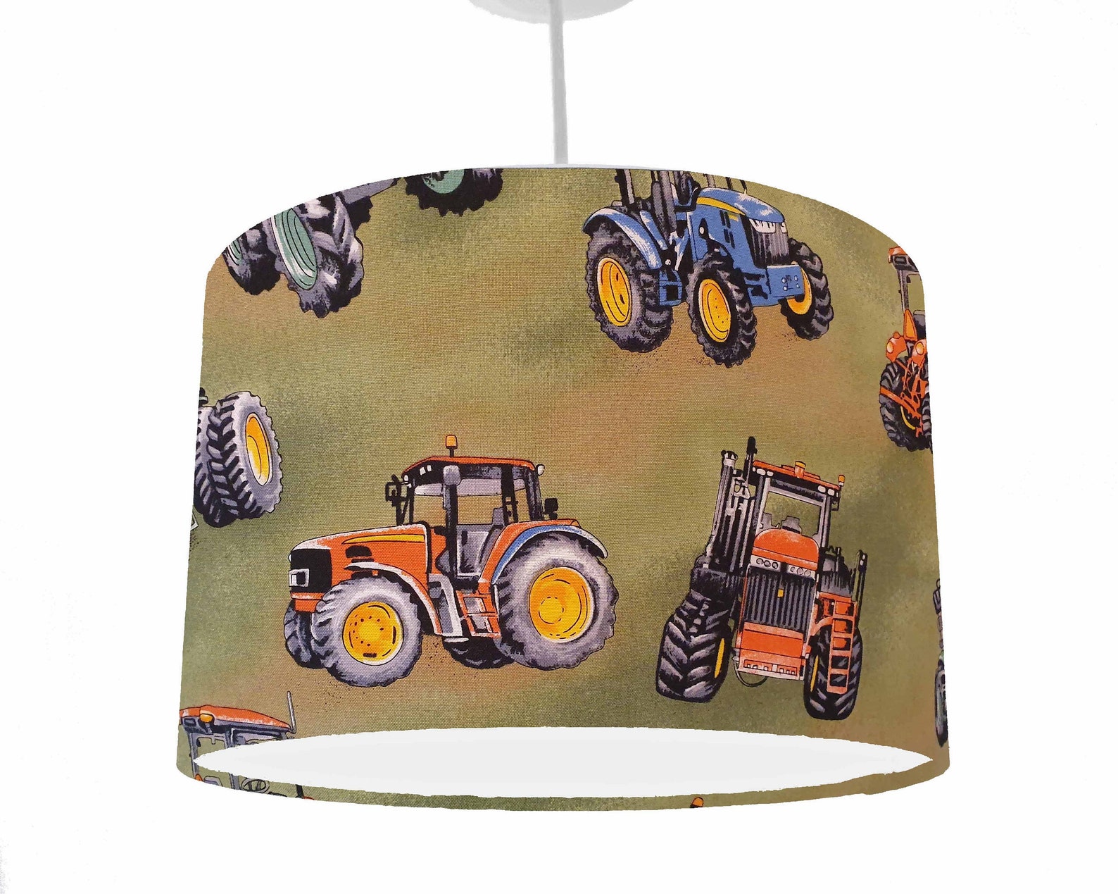 Green Tractor Nursery Lampshade Tractor Decor Boys Room Etsy