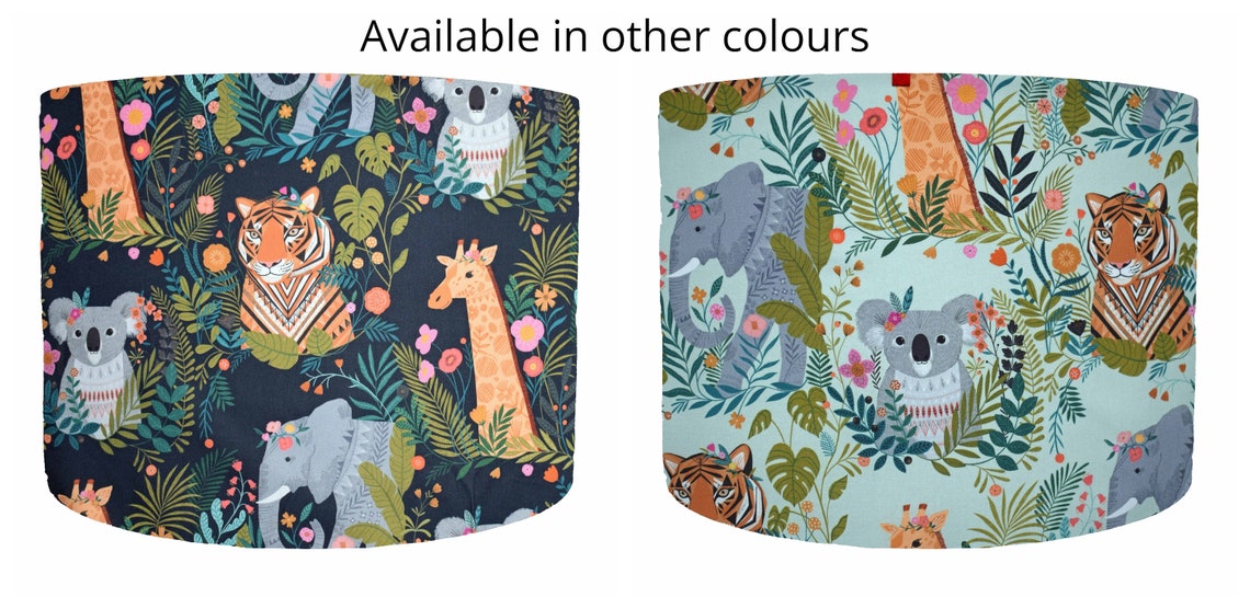 Blue Safari Nursery Lampshade Bedside Lamp Jungle Light Shade Etsy