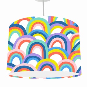 Pastel Rainbow Bedroom Lampshades For Girls, Rainbow Nursery Decor Lights, Rainbow Lampshade For Nursery Girl Decor For Bedroom, Light Shade