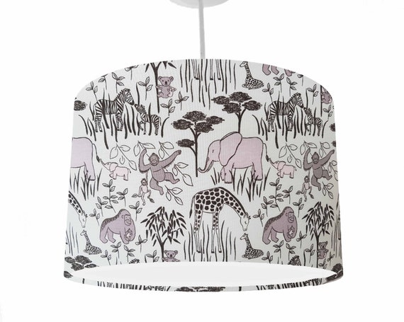 Children's Jungle Animals Lampshades Fits Ideal to Jungle Animals Curtains 