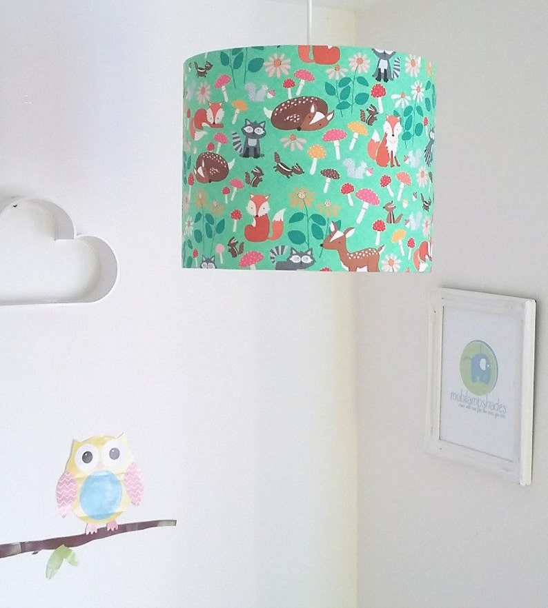 woodland lampshade nursery