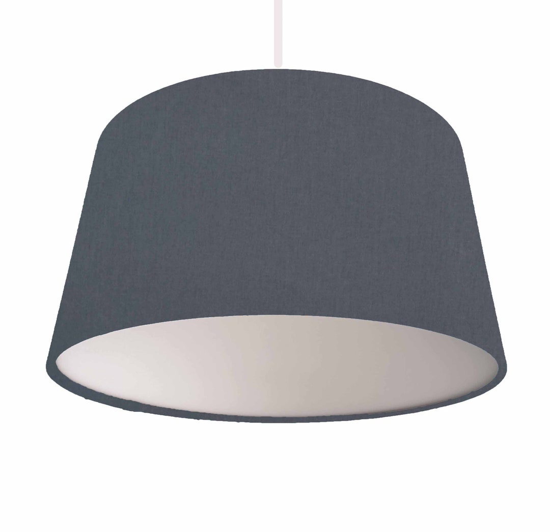 Grey Light Shade With Diffuser Dark Grey Lampshade Ceiling Etsy UK