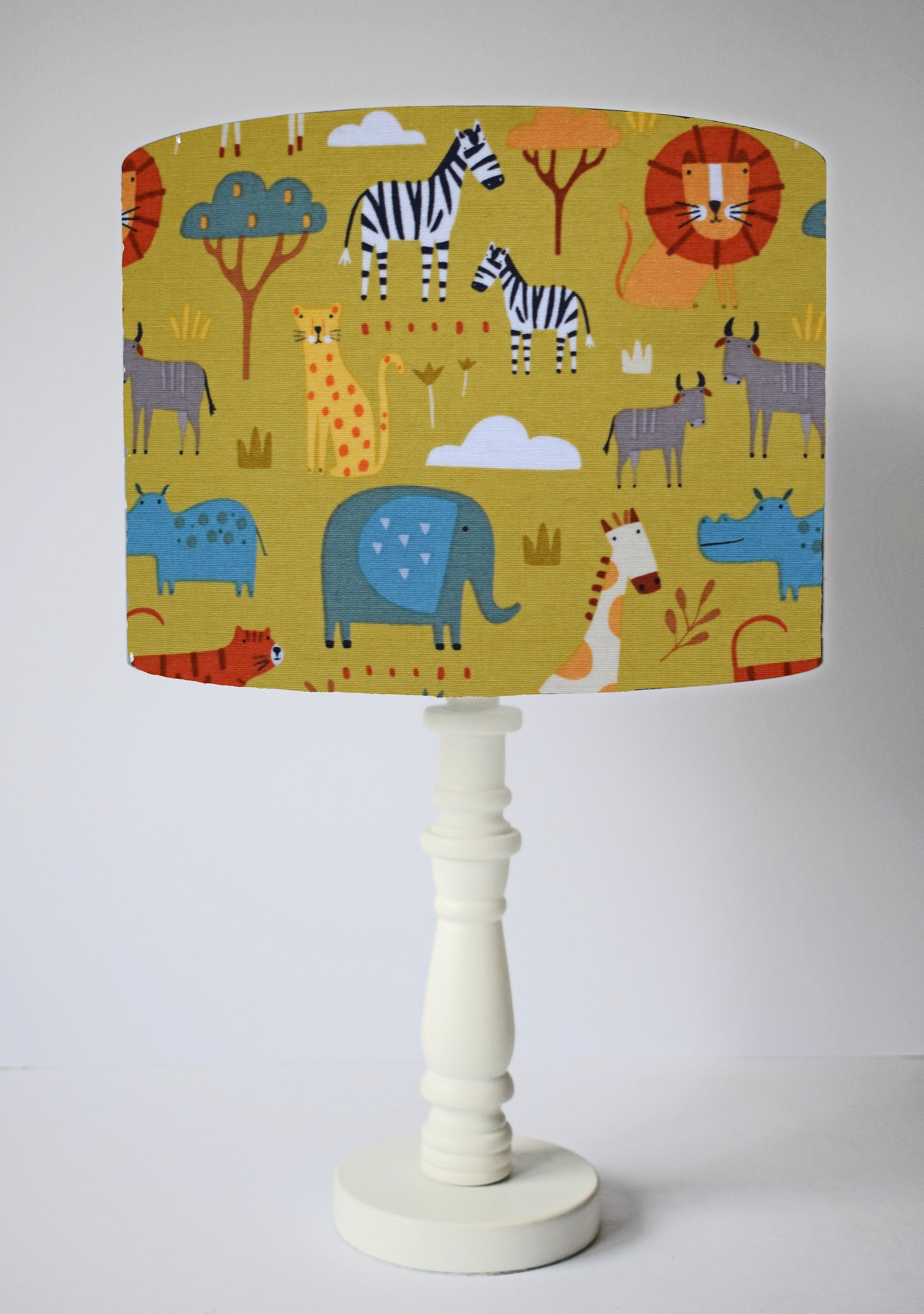 Safari Lampshade Nursery Yellow Mustard Jungle Light Shade Etsy UK