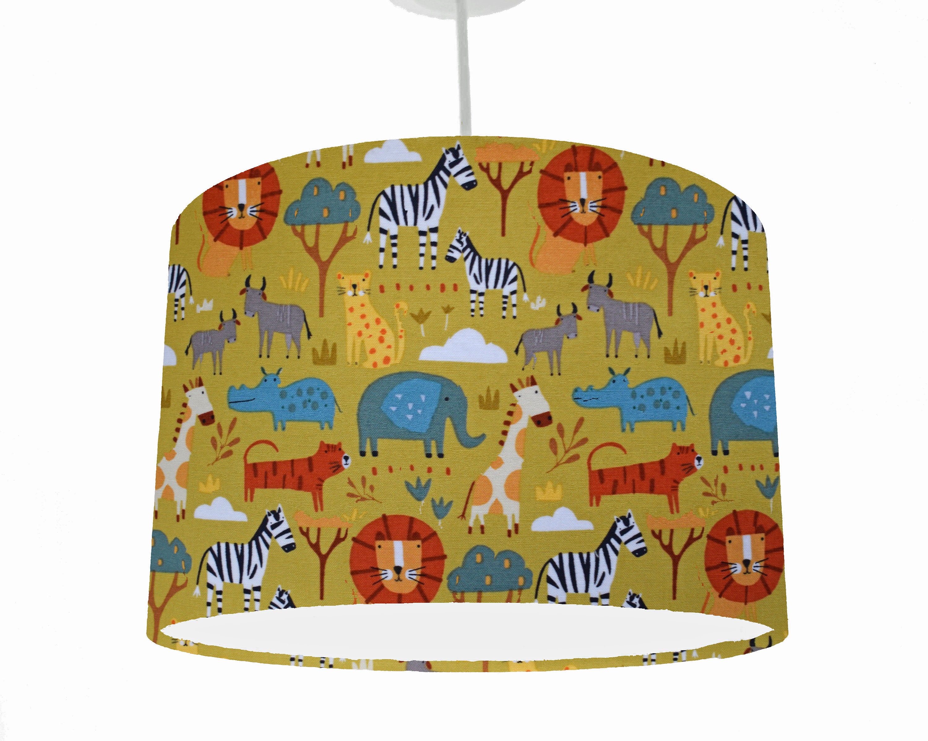 Safari Lampshade Nursery Yellow Mustard Jungle Light Shade Etsy