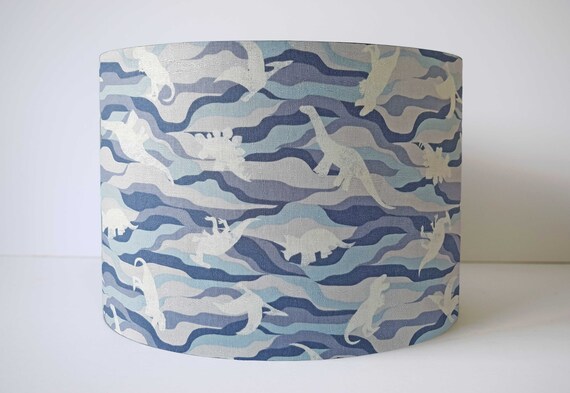 Blue Dinosaur Lampshade Dinosaur Nursery Decor Camo Room Etsy