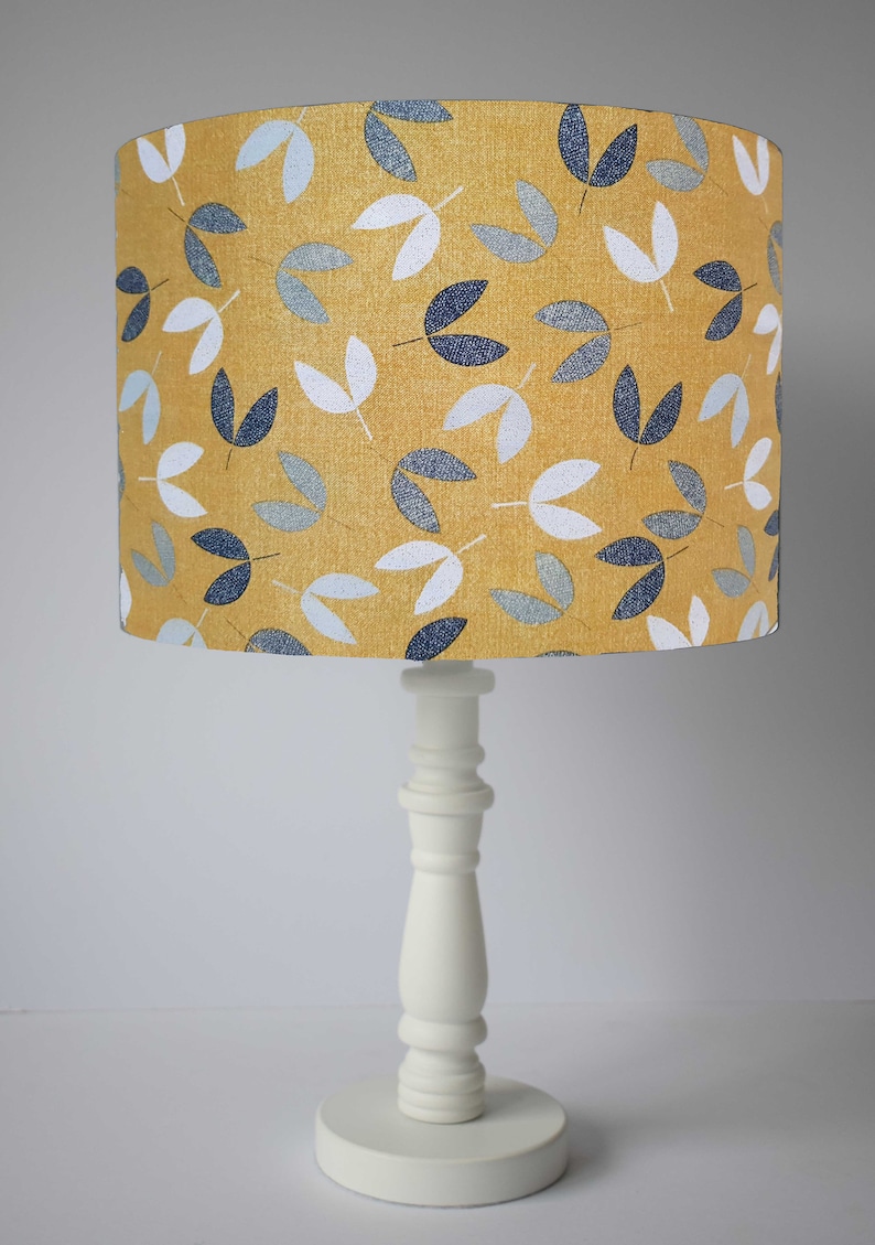 Grey And Mustard Lamp Shade Mustard And Grey Lampshade Bedroom Yellow Light Shade Ceiling | Etsy