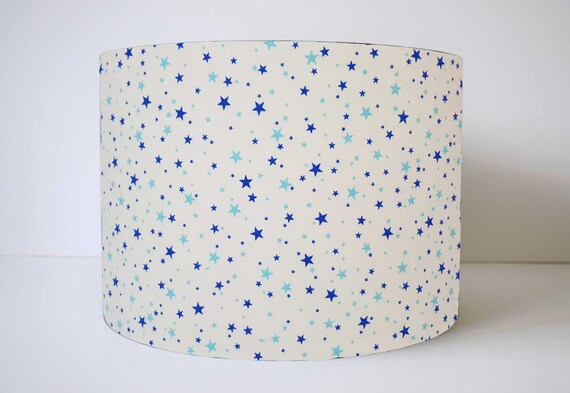 Blue Stars Lampshade Star Light Shade Ceiling White And Blue Etsy
