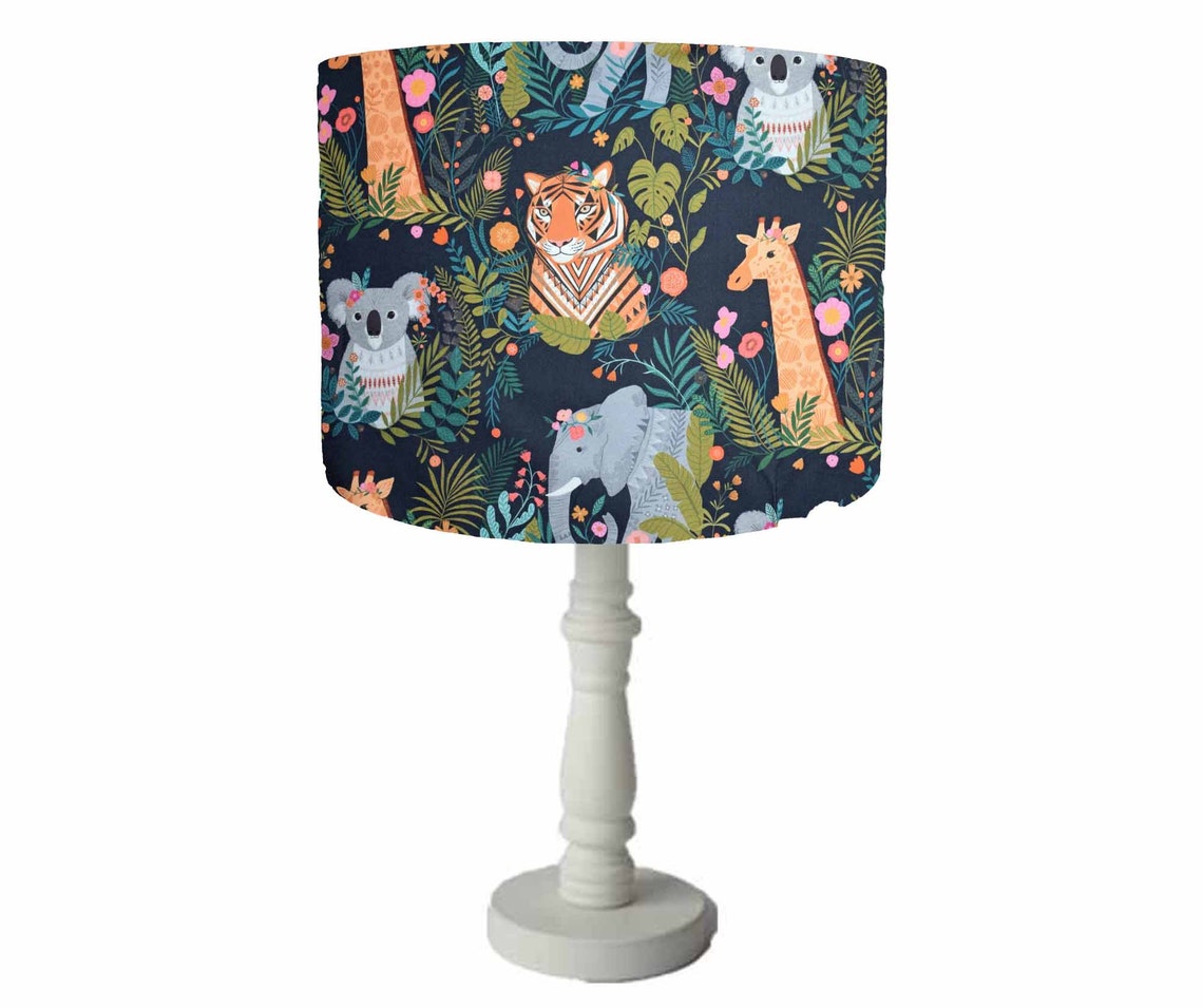 Blue Safari Nursery Lampshade Bedside Lamp Jungle Light Shade Etsy Italia