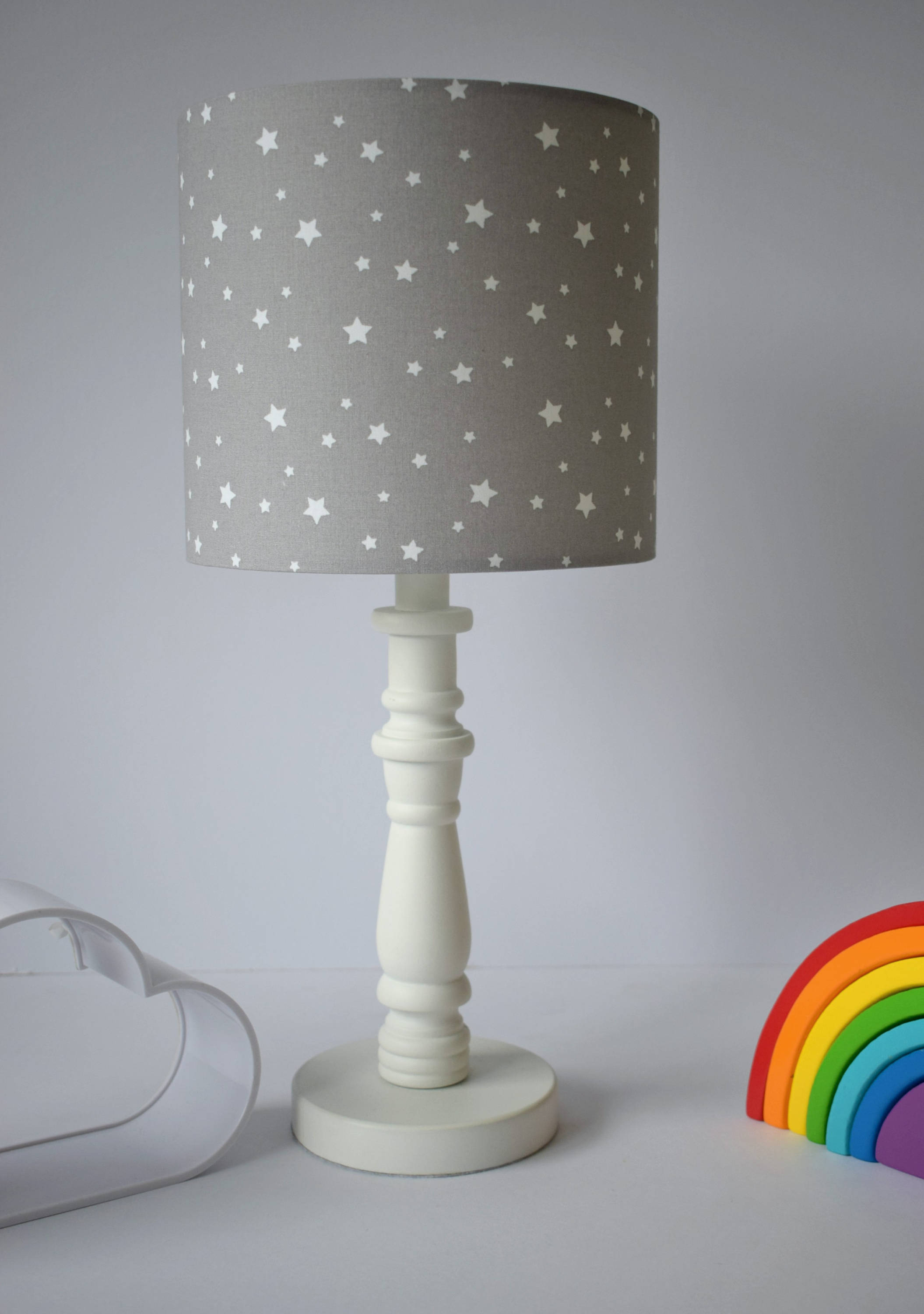 Grey Star Lampshade Floor Lamp Star Nursery Decor Neutral Etsy