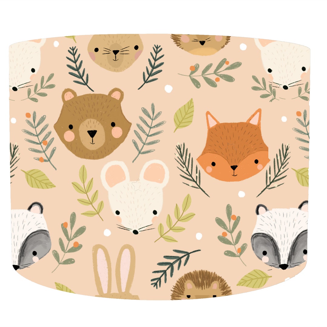 Woodland Animals Lamp Shade Ceiling Lighting, Nursery Woodland Decor